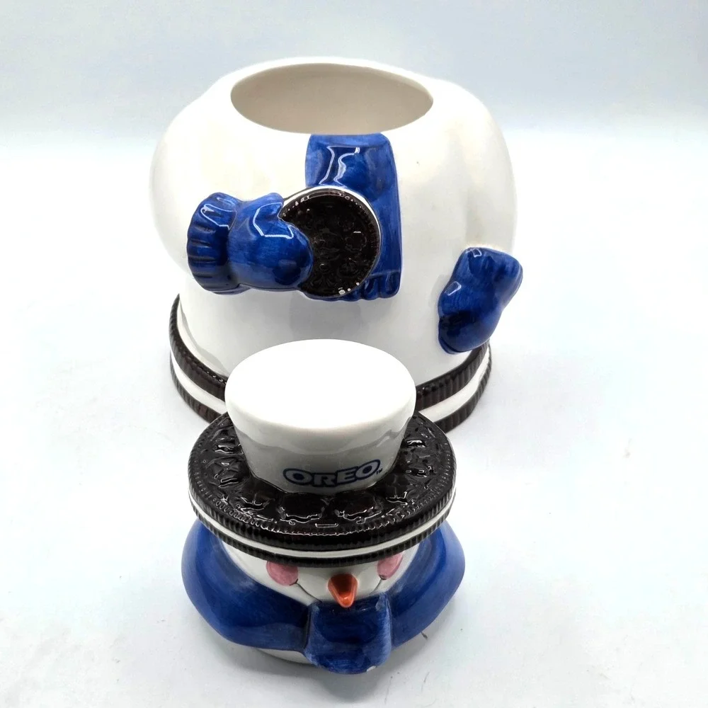 Vintage Nabisco Oreo Snowman Cookie Jar Houston‎ Harvest ( 2nd In 2000 Series )